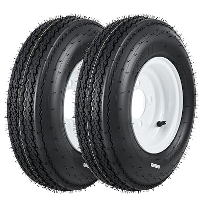 2 pack trailer tires on rims 480 8 4 lug white wheels 760 lbs