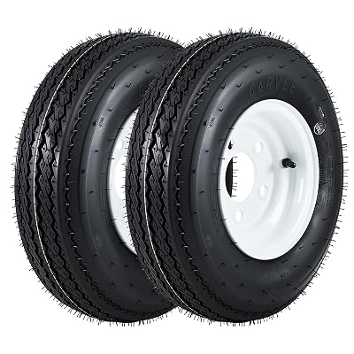 2 pack trailer tires on rims 480 8 5 lug white wheels 760 lbs